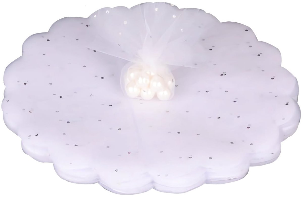 Dailygoods- Sluiers 60 stuks - Bloemvorm - Diameter 24 cm - Organza - Lichtgewicht - Geschikt voor voedsel - Gastgeschenken