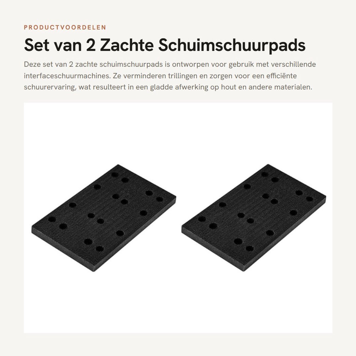 Dailygoods- Schuurpads 2 Stuks - Zachte Schuimschuurpads - 80 x 133 mm - Haak en Lus Steunpad - Effectief Schuren - Gatontwerp voor Stofopvang - Schuurkussen