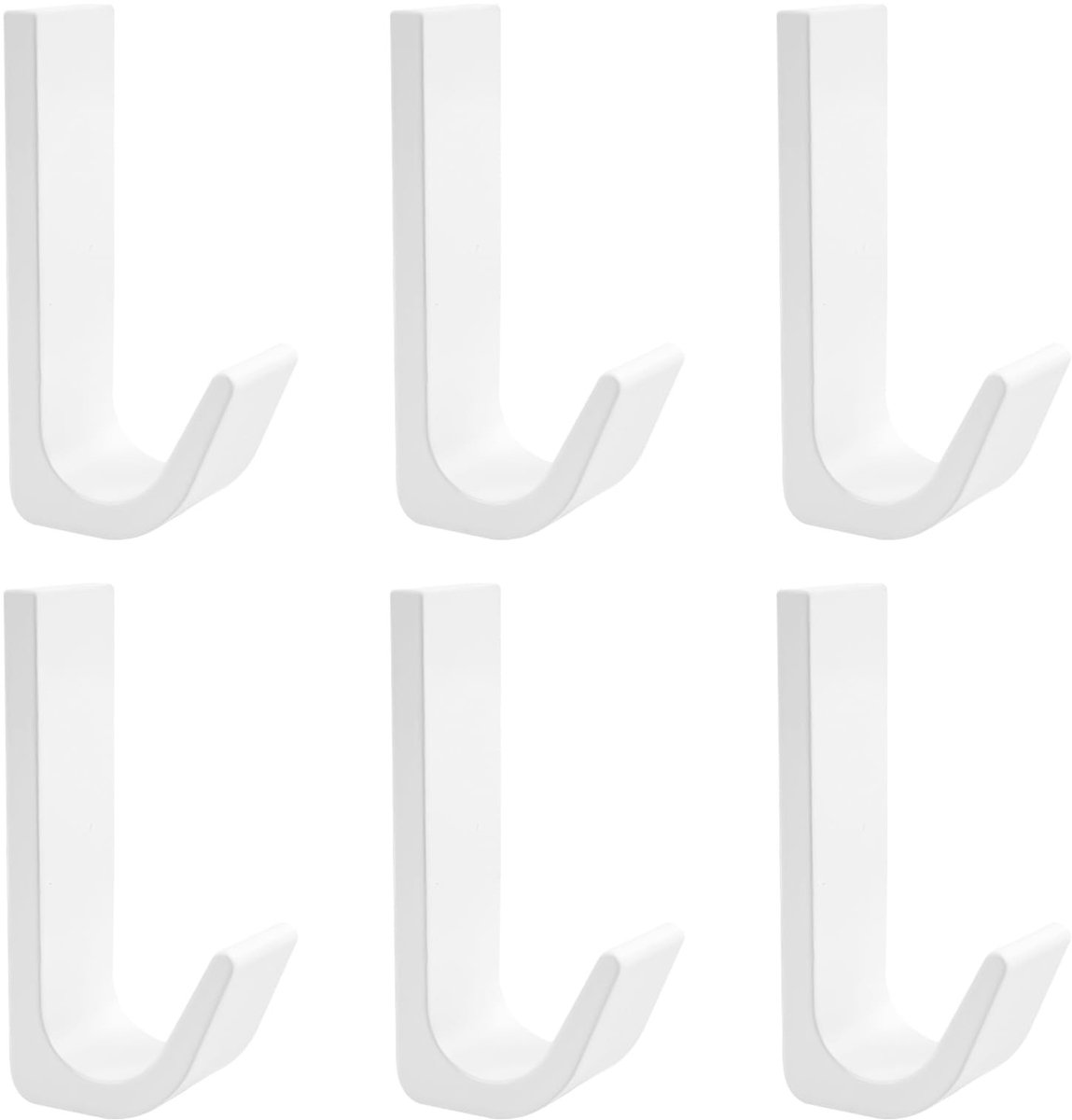 Dailygoods- Wandhaken Extra Sterk - 6 Stuks - Zelfklevend - Badkamerhaken - Metalen Haken - Tot 6 kg Draagvermogen - 130 × 70 mm - Plakhaken