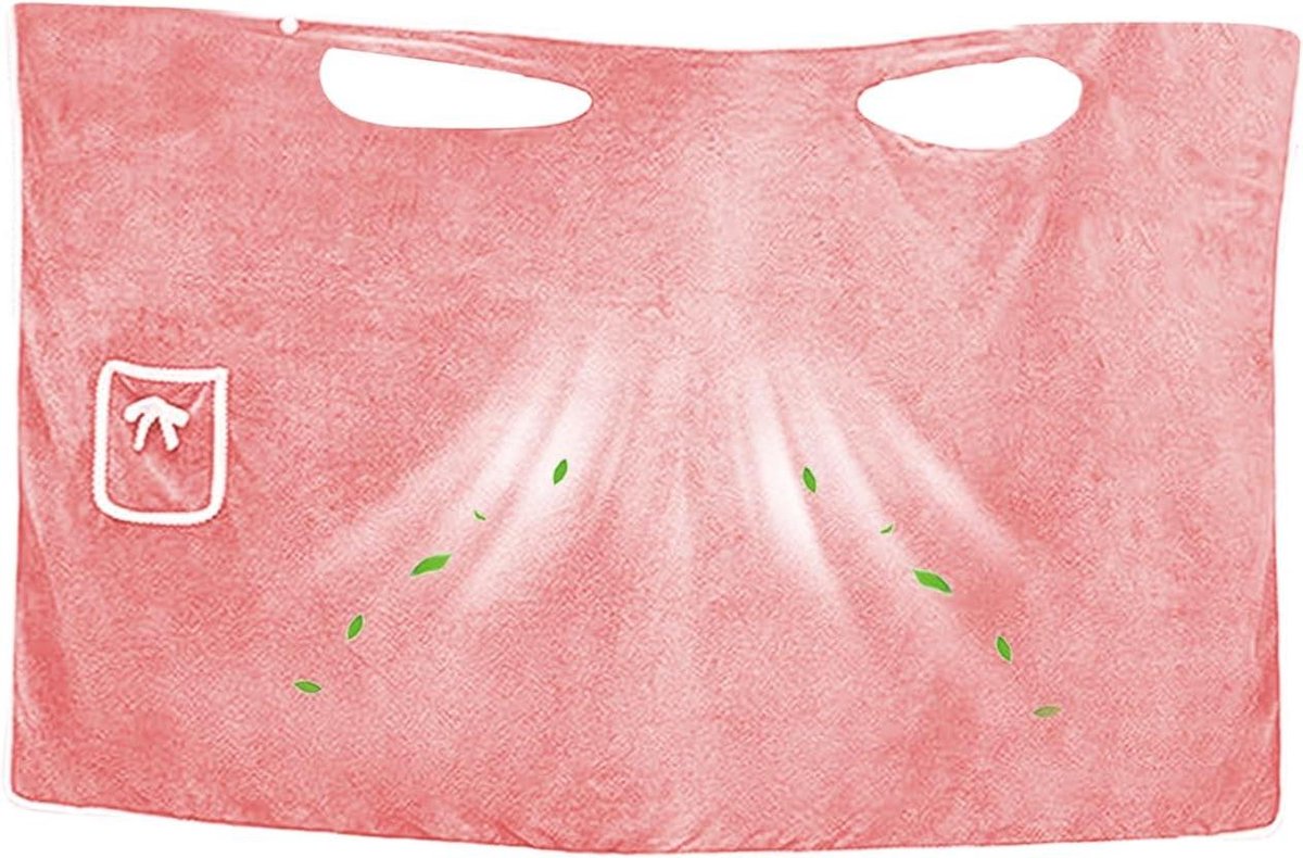 Douchedoek Wrap - Badjas - Snel Drogen - Verstelbare Sluiting - 80x135 cm - Roze