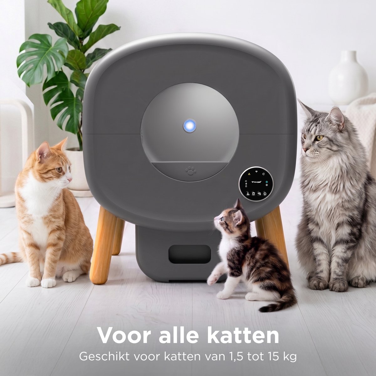 TrevoPet Neo - Automatische Kattenbak met App - Grijs thumbnail 4