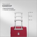 Uitschuifbare handgreep van de koffer met 3 standen: 86 cm, 96 cm en 106 cm.
