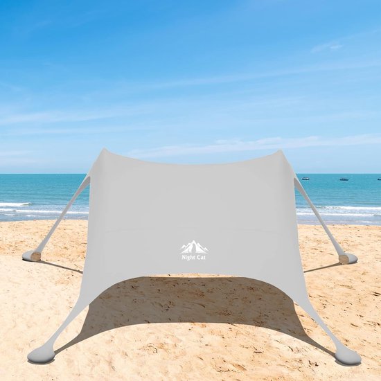 Night Cat Strandtent Lycra Schaduw Tent Strandcabine Zonnezeil Sun Shelter UV-bescherming UPF 50+ met Zandzak Anker voor Strand Picknick Vissen Kamperen van Night Cat — afbeelding 2