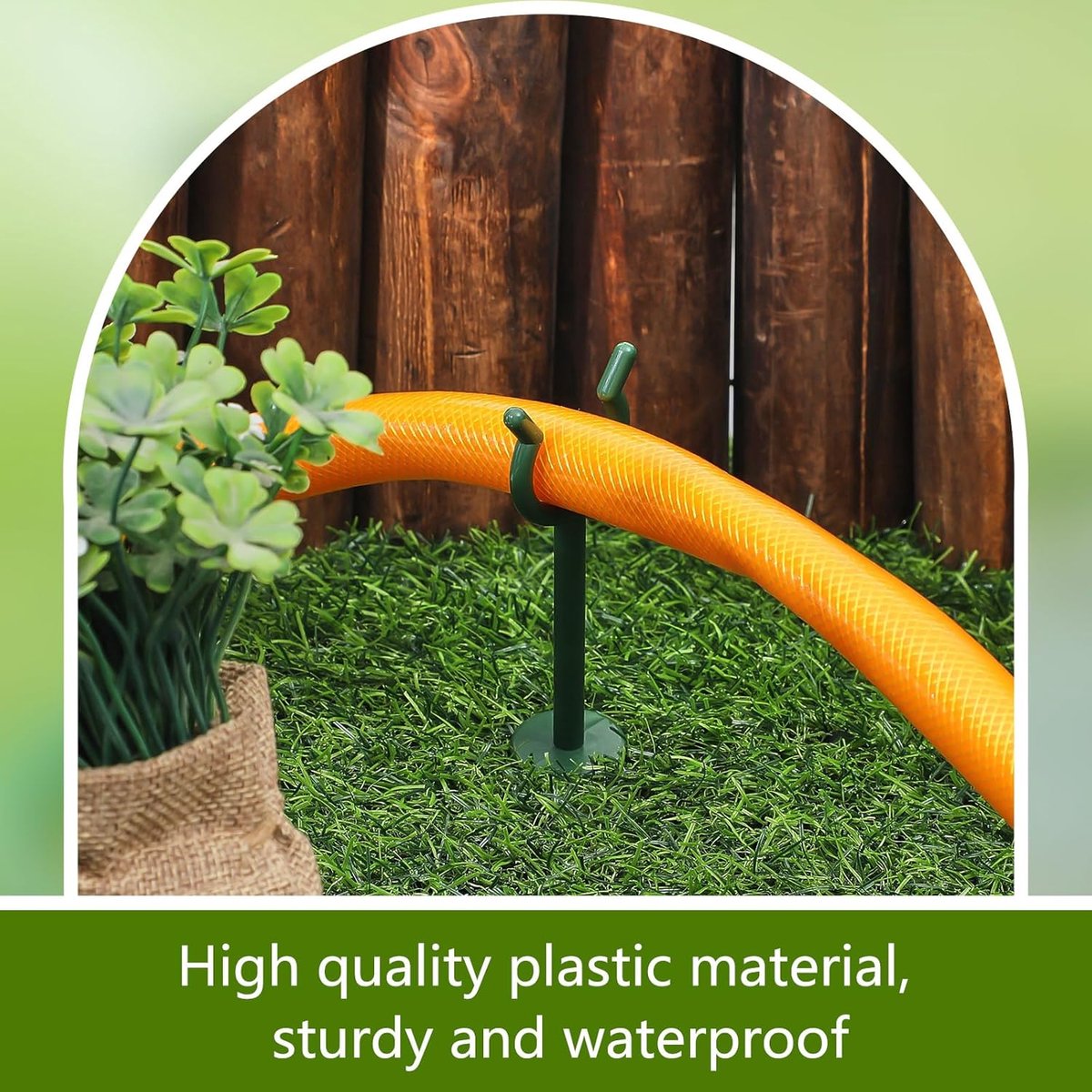 10 Stuks Slanggeleider Tuinslang - Tuinslanggeleider - Tuinslang Geleider - Met Grondpin - Tuinslanggeleiderspiesen - Hose Guide - Decoratieve Tuinsteunen - Stabiele Slangfixatie - Groen – foto 5