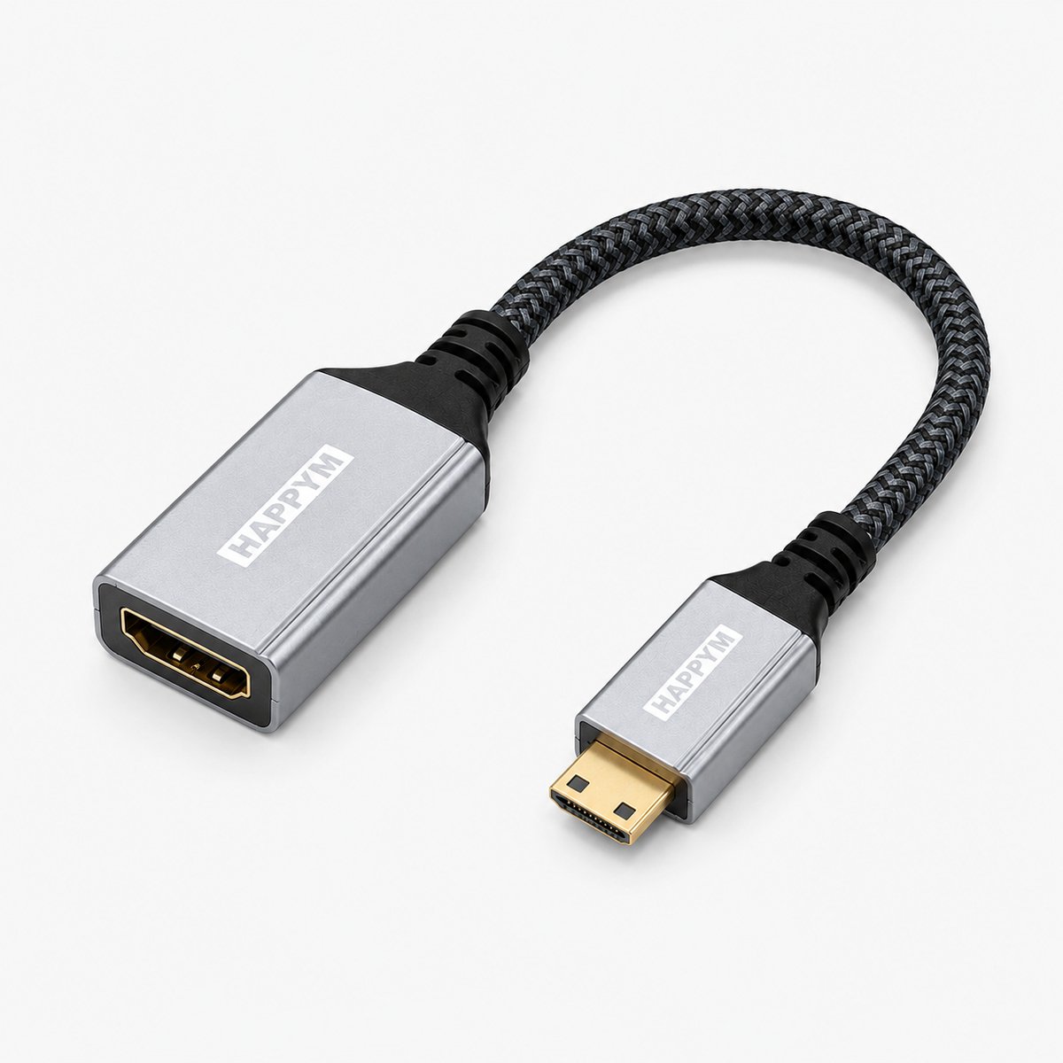 Happym Mini HDMI naar HDMI Female adapter - 4K 30Hz - 0,2M