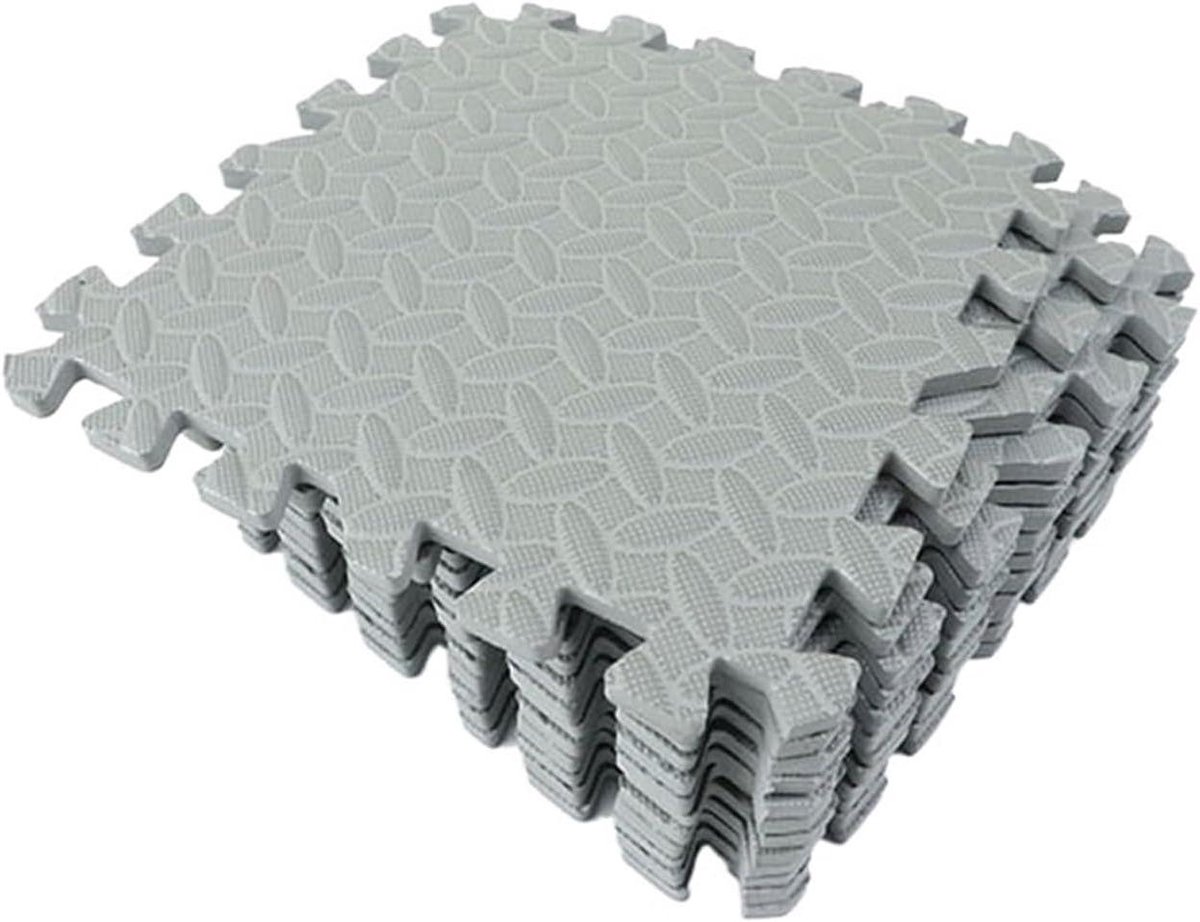 Puzzelmat Vloertegels - Schuimtegels Sportschool - Thuis Sporten - Schokabsorberend - 12 Stuks 30x30cm - Grijs