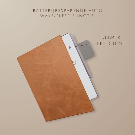 NorthLife ReMarkable Paper Pro Slim magnetisch cover leren hoes - Cognac — afbeelding 5