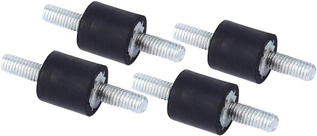 Set van 4 Rubber Vibration Retainers M3 8 x 8 - Rubber Bescherming tegen Trillingen met Schroeven voor Stabiliteit en Geluidsdemping