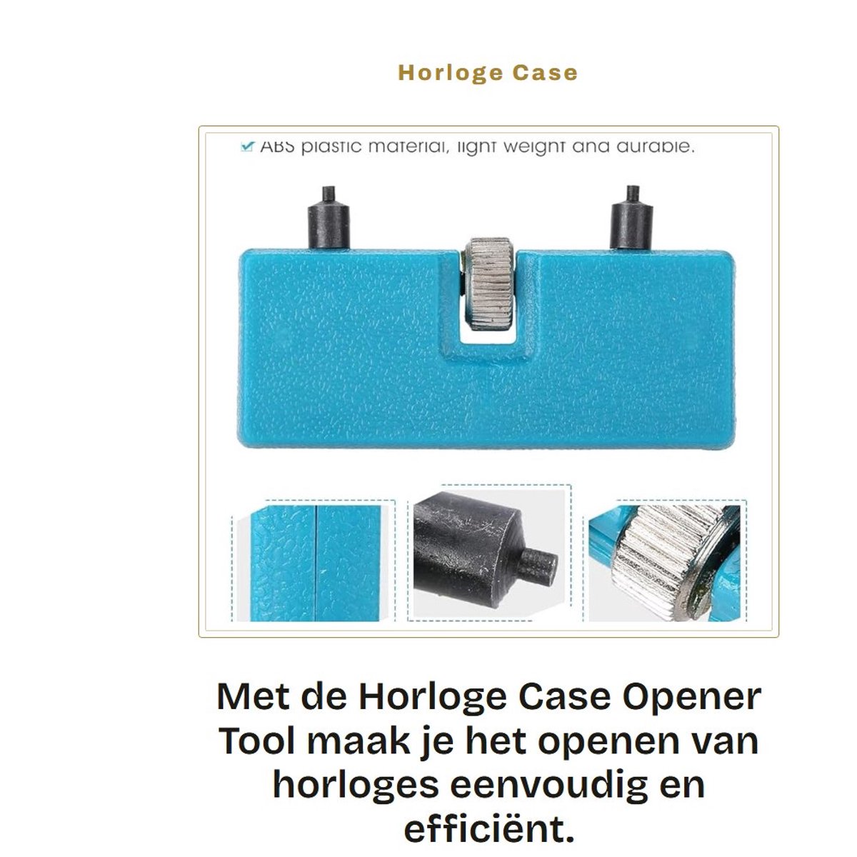 Dailygoods- Horloge Opener Verstelbaar - Horloge Reparatie - Horloge Gereedschap Set - Horloge Achterkast Opener - Geschikt voor Achterklep tot 60mm - Lichtgewicht ABS Kunststof
