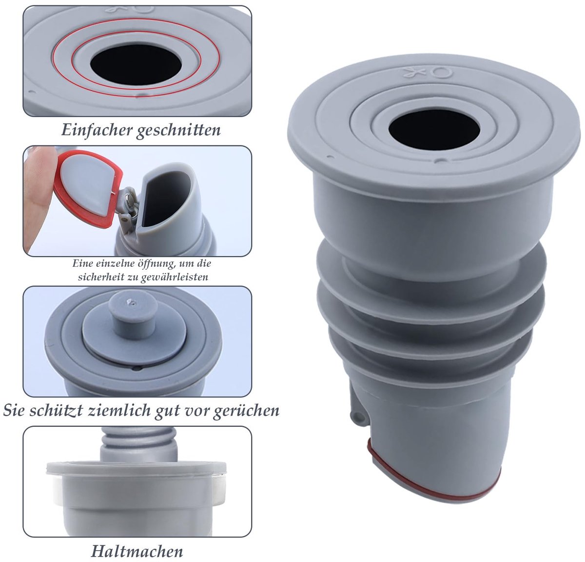 Dailygoods- Buisafdichting 2 Stuks - Afdichting voor Wasmachines - Silicagel - Waterdicht - Grijs - Duurzaam en Sterk - Afdichtring
