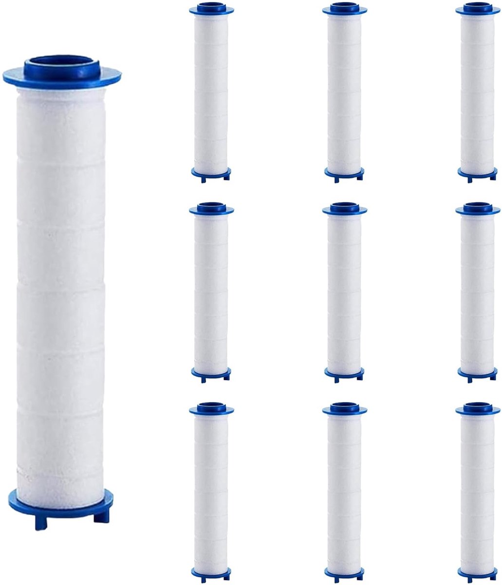 Dailygoods- Douchekopfilter 10 stuks - PP-katoenen Filters 10,5 x 2,5 cm - Drievoudig Filtersysteem - Verwijdert Chloor/Sediment - Eenvoudig te Installeren - Waterfilter
