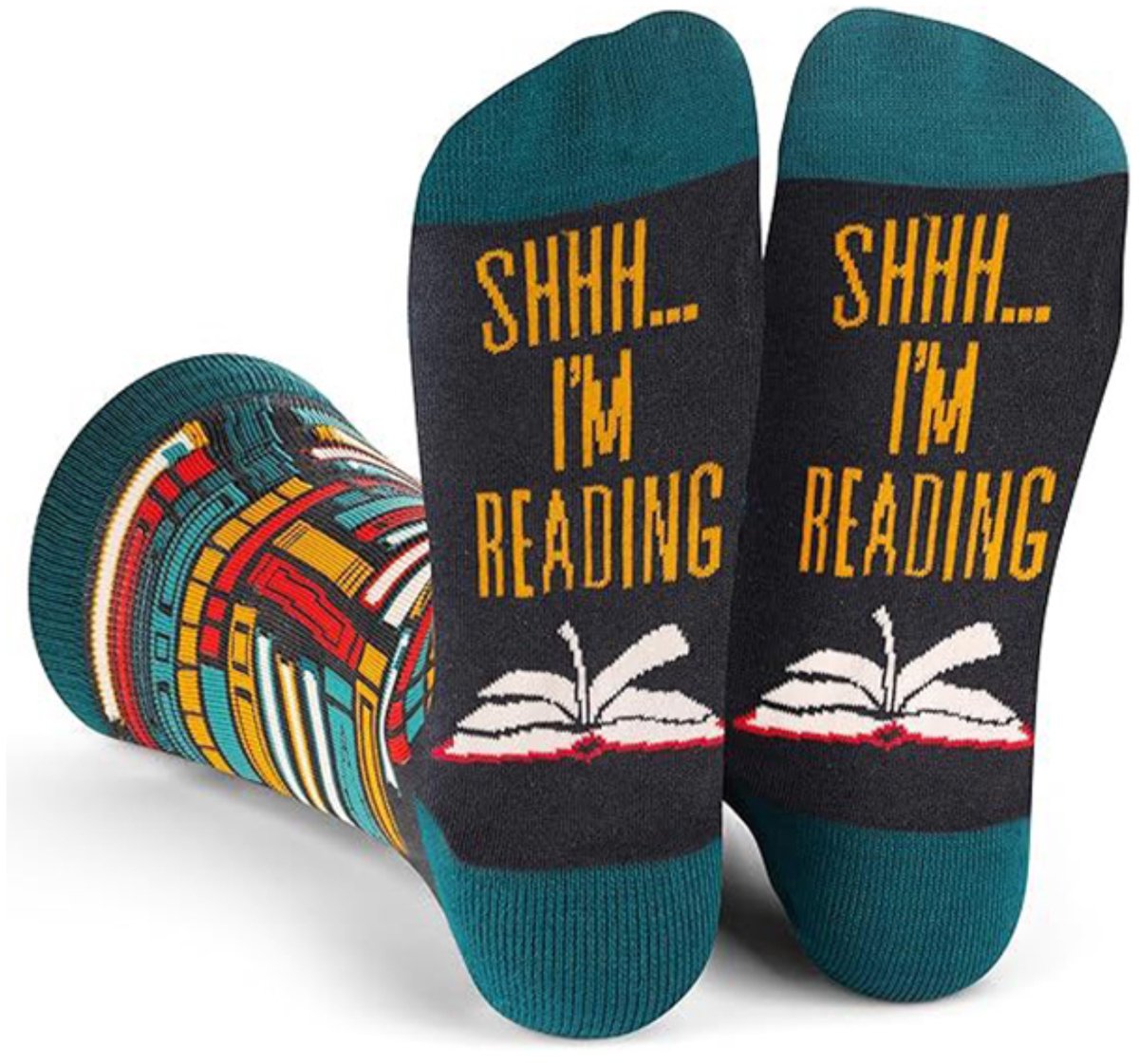 Tutti Footi - Grappige sokken met boeken & tekst op de zool: SHHH... I'm Reading - 37-43 - Sokken voor lezers/boekenwurmen — cadeau in Mode & Accessoires - foto 4