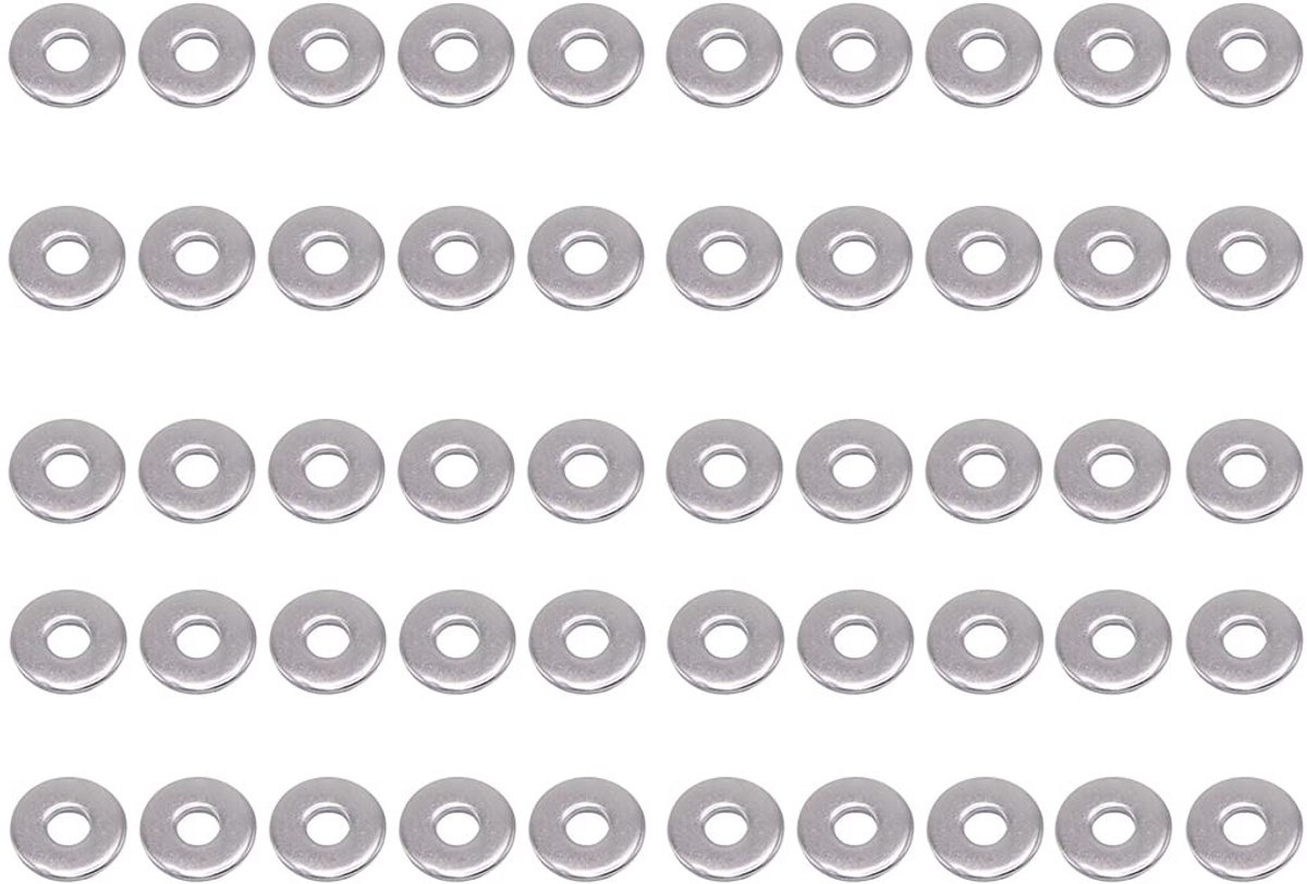 Dailygoods - M6 platte sluitringen - 50 stuks roestvrij staal - Hoogwaardige kwaliteit - 18 mm breed - Ideaal voor elektrische verbindingen - Geschikt...