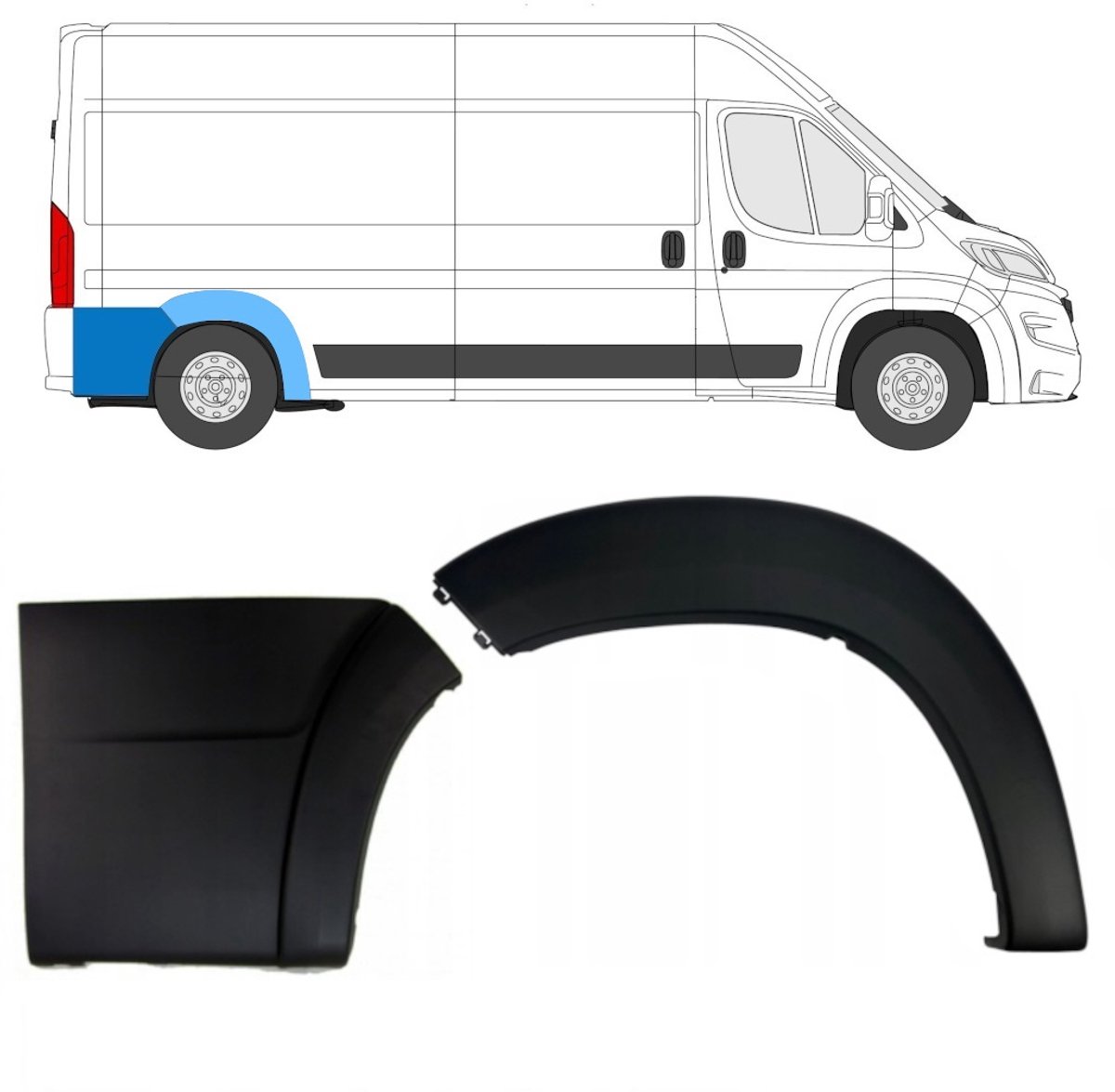 Achterste zijlijst sierlijst voor Opel Movano 2021- / Rechts