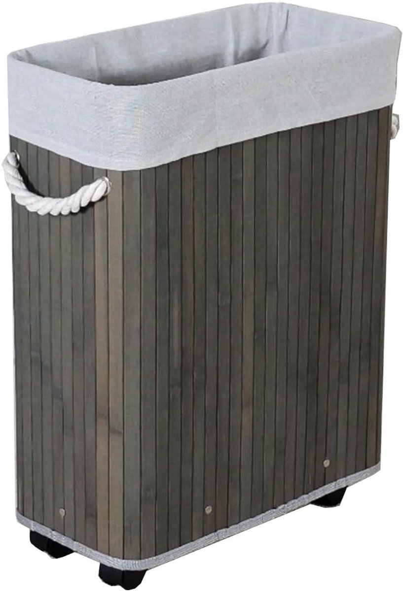 Opvouwbare Wasmand - Vuilnisbak Organizer - Kamer Opruimen - Handgeweven Rotan - 40x20x54 cm - Grijs