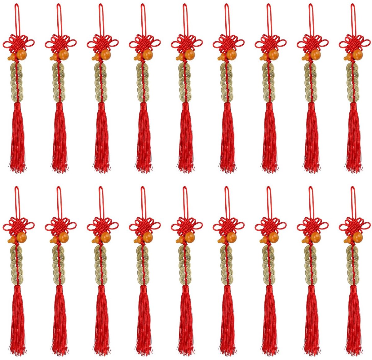 Dailygoods- Geluksmunten 18 Stuks - Chinese Knoop/Feng Shui Munten - I-Ching Geluksmunt - Keizer Geld - Robuust Messing - Decoratie voor Nieuwjaar