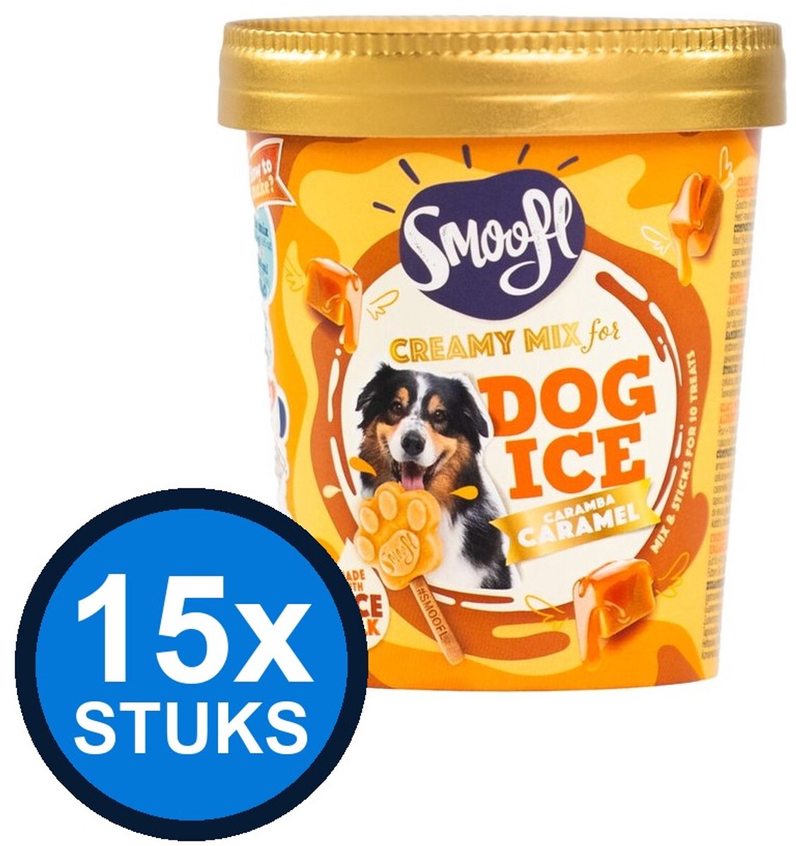 15x Smoofl Honden IJsmix Creamy Caramel - Hondensnack - 160g