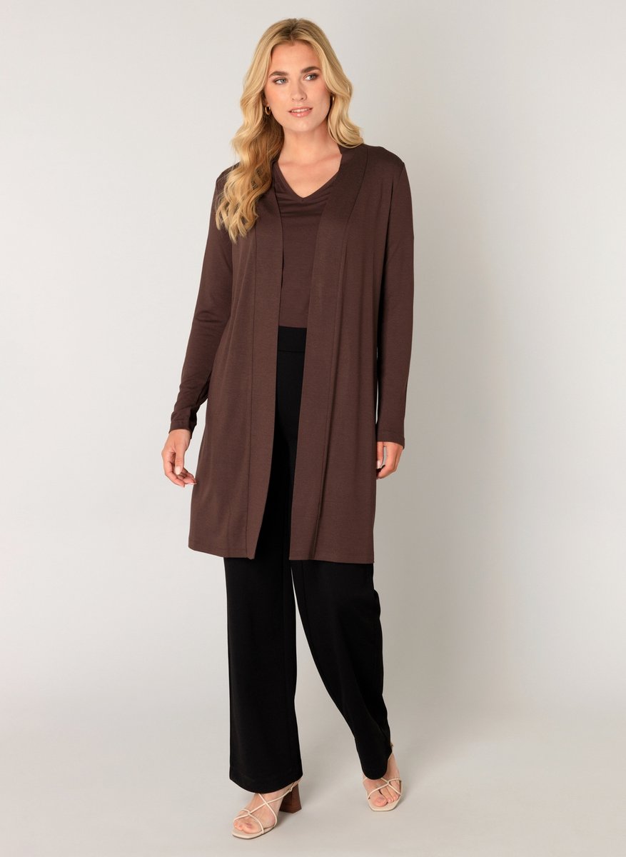 BASE LEVEL Yayla Long Vest - Brown - maat 46