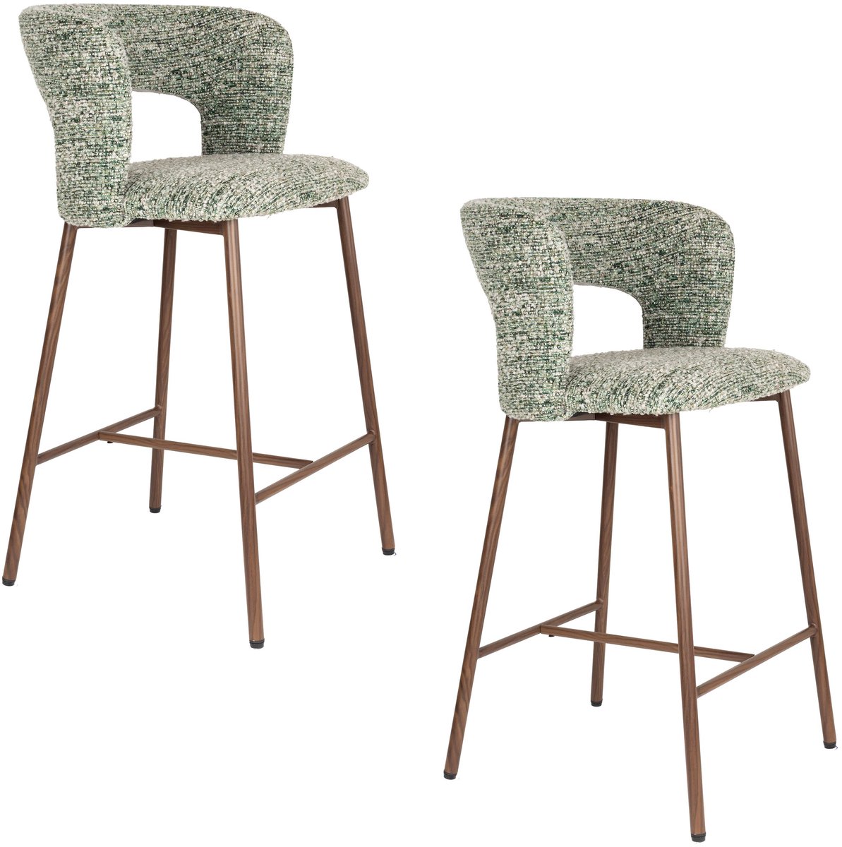 Housecraft Living Chelsea Barkrukken rugleuning 67 cm Groen - Set van 2