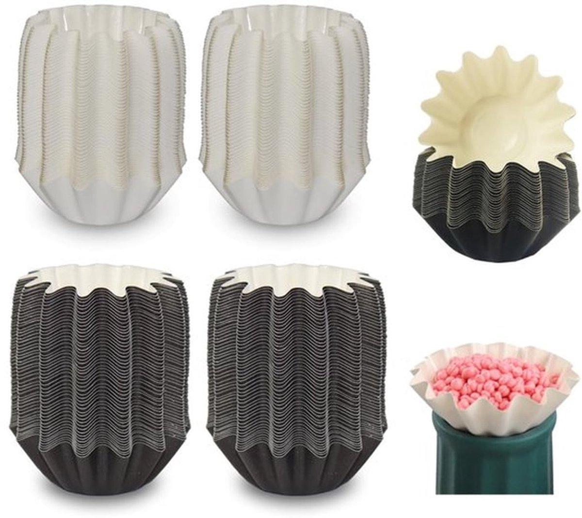 TooGet 200 Stuks Wax Melt Liners Herbruikbare Wax Melt Warmer Liners Kaars Smelt Papier Cup Liner voor Waxen Melters Brand, Geurkaarsen, Kaarsenwarmers, Elektrische Waxing Warmers