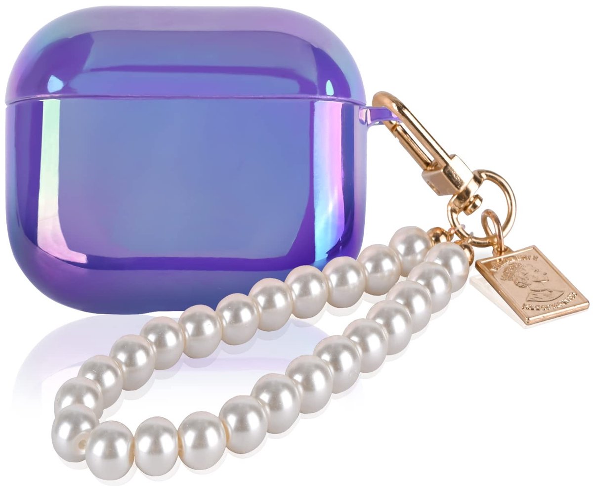 Solidchoice - Glitter Silicone Hoes voor AirPods 3 met Sleutelhanger