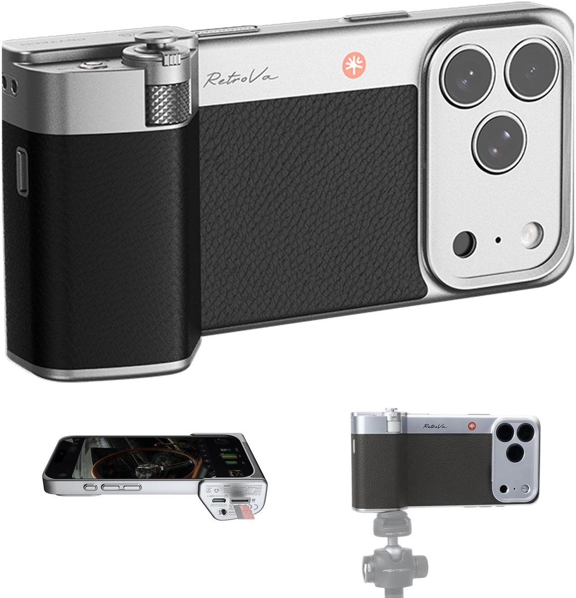 Solidchoice - RetroVa Grip Kit voor iPhone 17 Pro met Bluetooth Grip