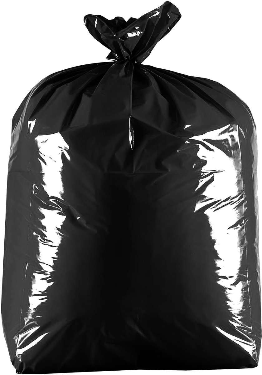 Solidchoice - 25 Stuks Zwarte 90L Zware Afvalzakken van 100% Gerecycled Materiaal