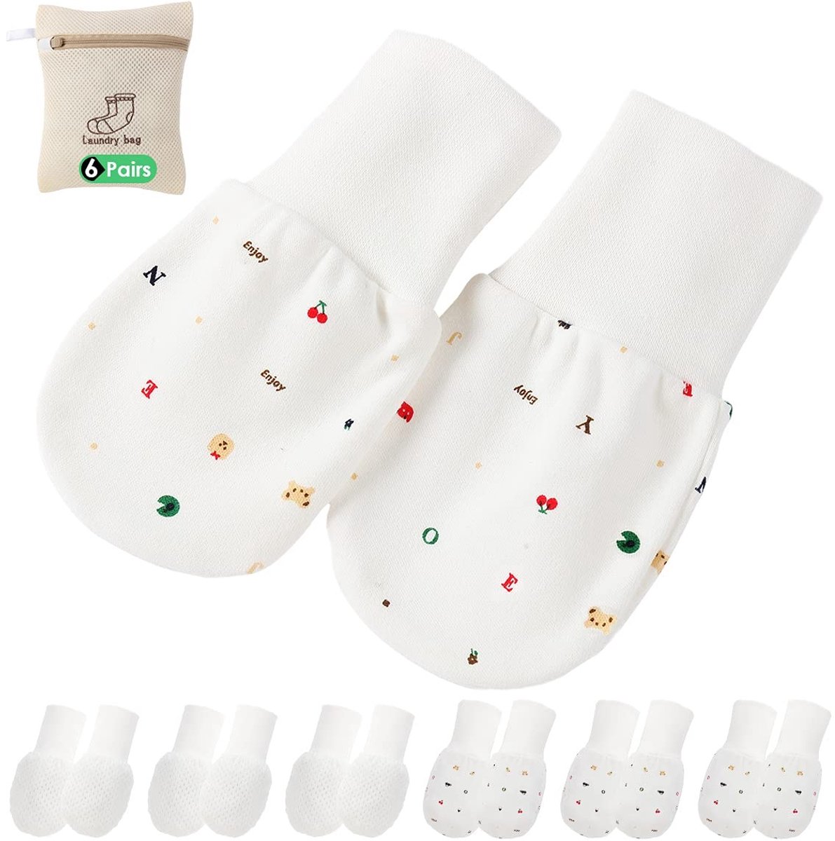 Solidchoice - Anti-Scratch Baby Mittens voor 0-12 Maanden