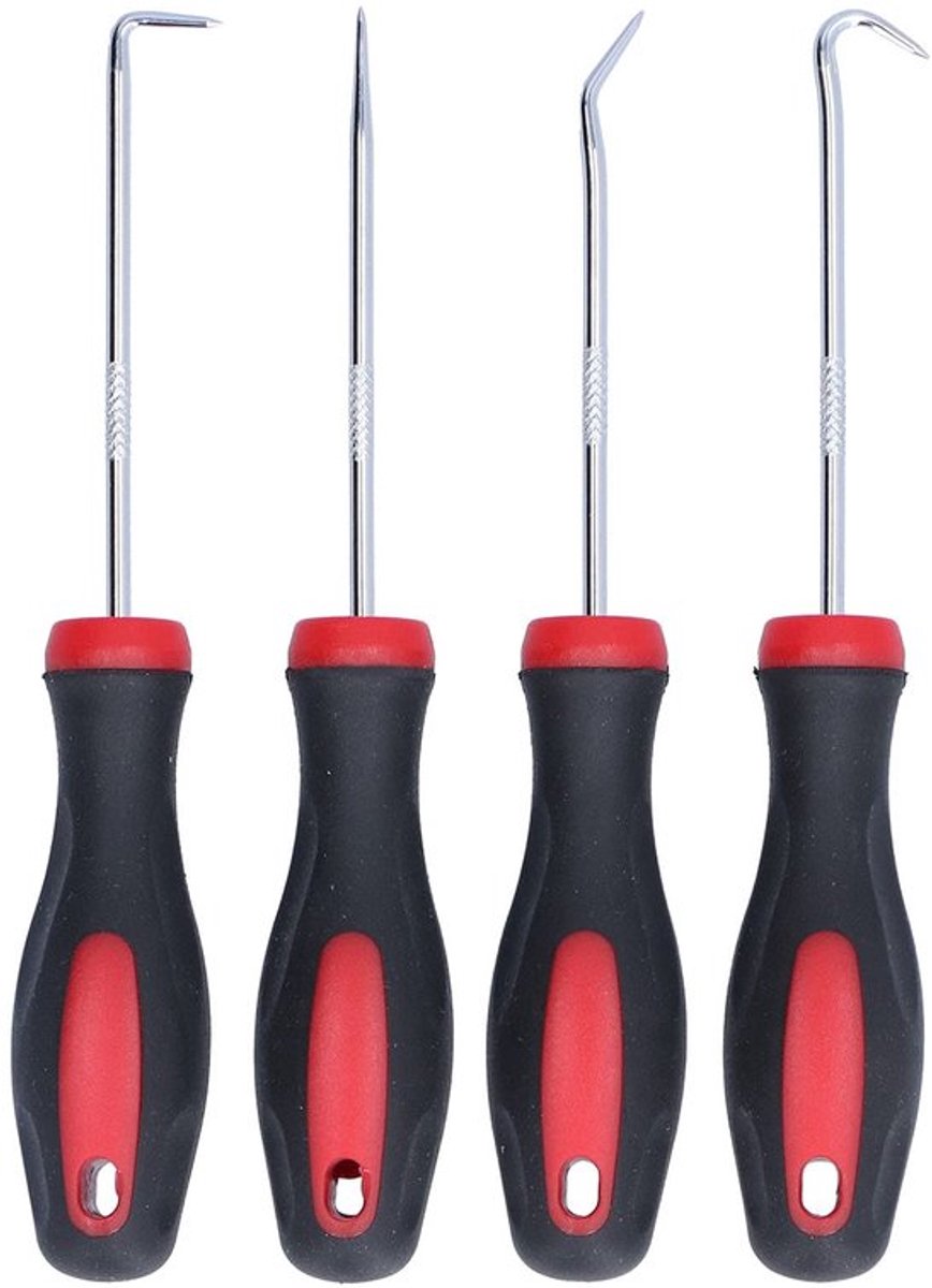 Pick Hook Set 4 Stuks - Haak 45°/Haak 90°/Puntboor - Chroom Vanadium Gelegeerd Staal - Anti-roest - Duurzaam/Versterkt - Haakset