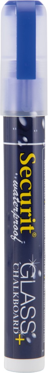 Securit® waterbestendige krijtstift met afgeschuinde punt in blauw