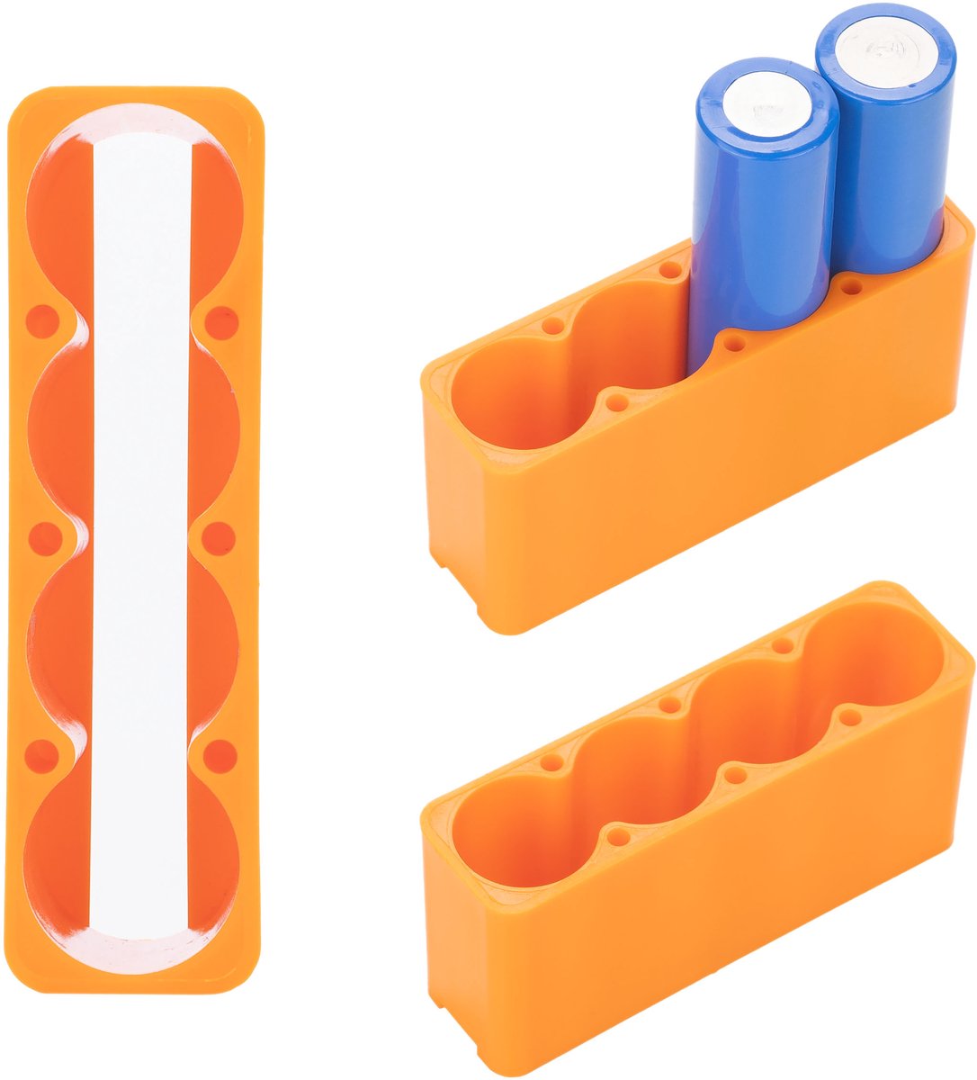 Rosfix Mal voor 4 Accucellen - Vaste Constructie voor Puntlassen - 10 mm Sleuf, Afm 8×2×3,5 cm