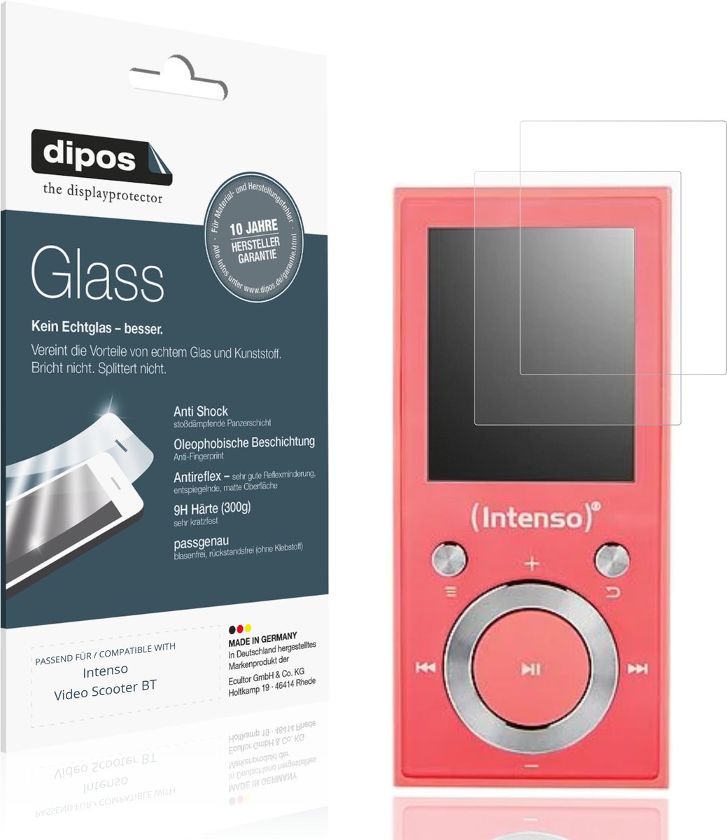 dipos – 2x Matte Pantserfolie geschikt voor Intenso Video Scooter BT | 9H Screenprotector