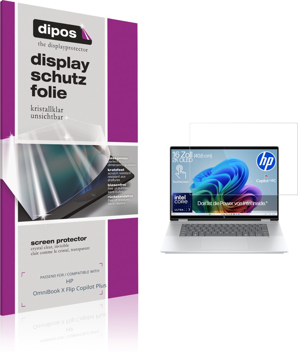 dipos – 2x Beschermfolie geschikt voor HP OmniBook X Flip Copilot Plus | Krasbestendige & heldere Screenprotector Ultra-Thin