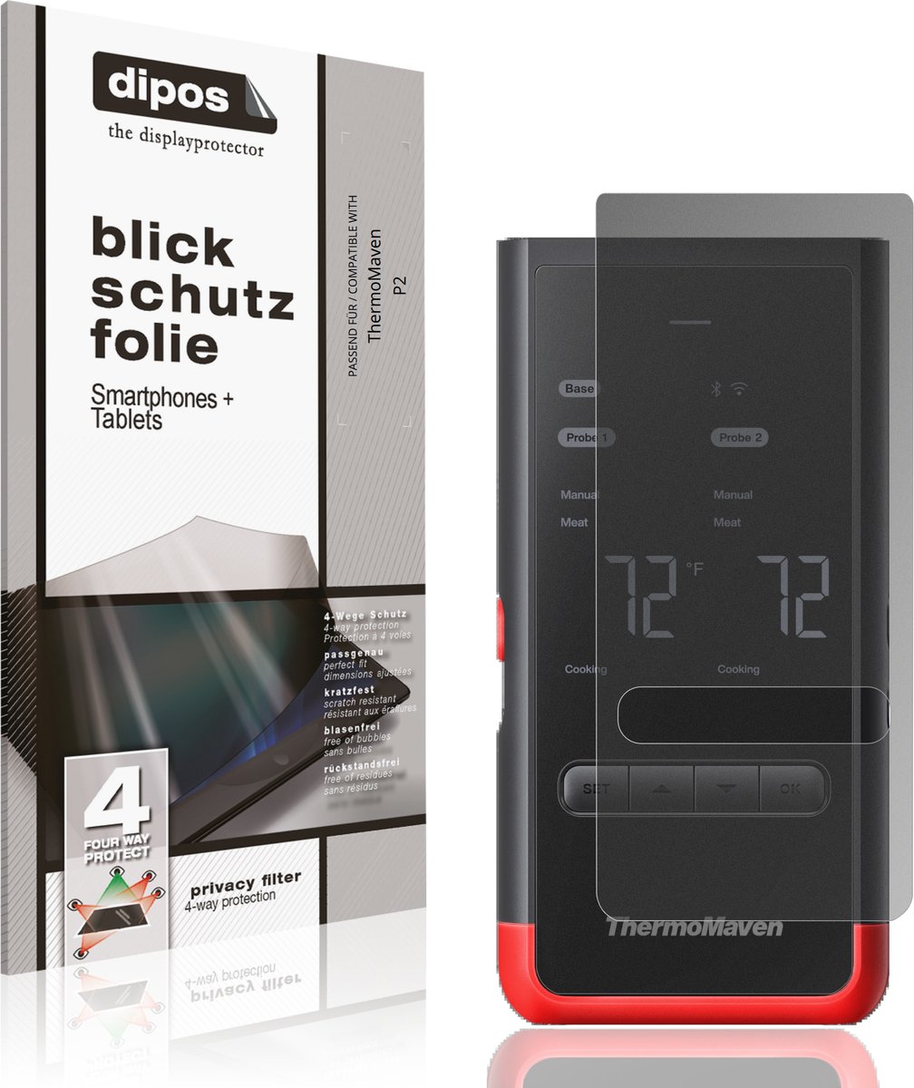 dipos – Matte Privacy Screenprotector geschikt voor ThermoMaven P2 | Anti-Spy Beschermfolie
