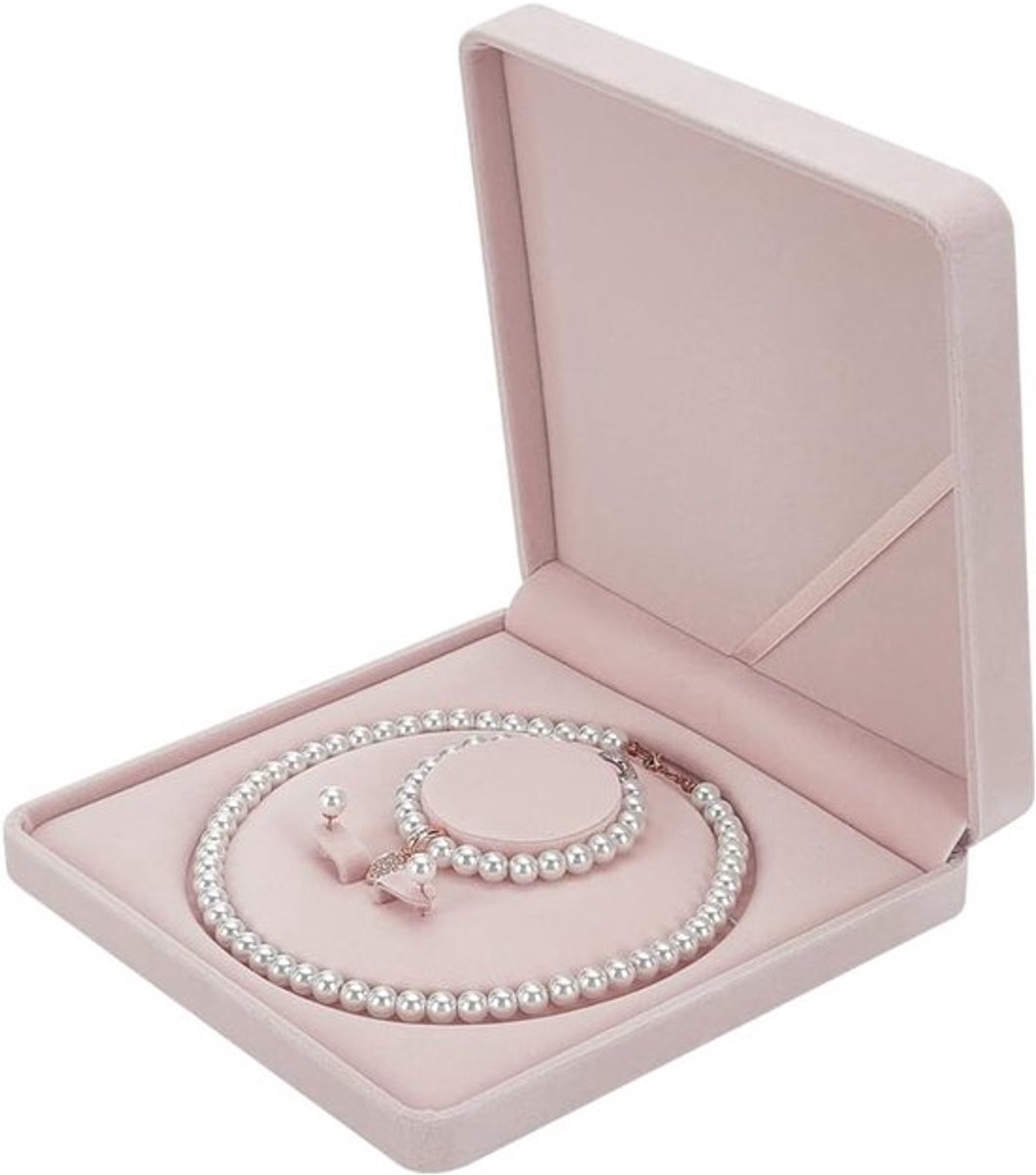 Elegante fluwelen sieradenbox met 13,2 cm binnen diameter voor kettingen, oorbellen en armbanden - perfecte opbergoplossing voor bruiloften en cadeaus