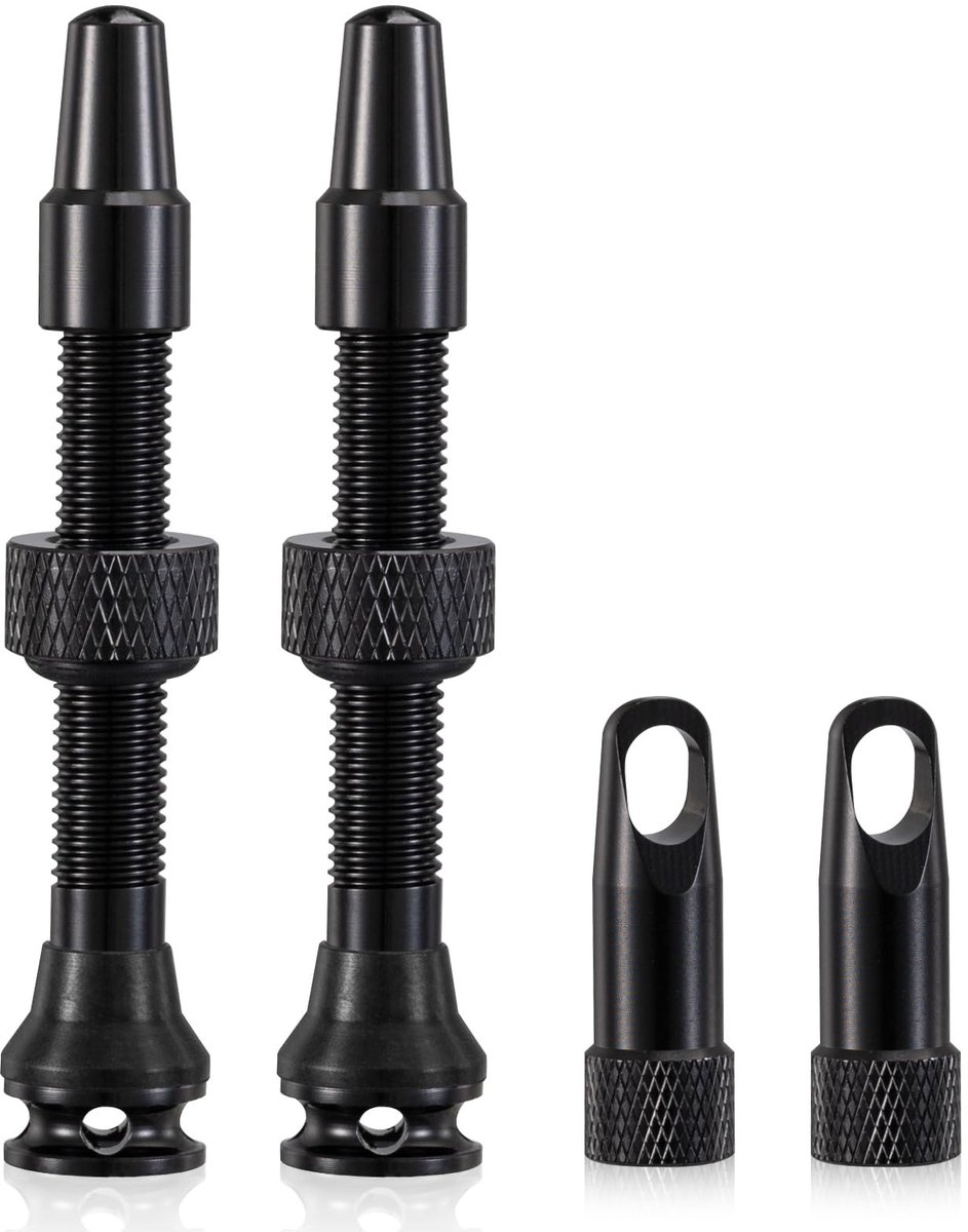 Solidchoice - 2 Stuks Fietskleppen Presta Tubeless Zwart (44mm)