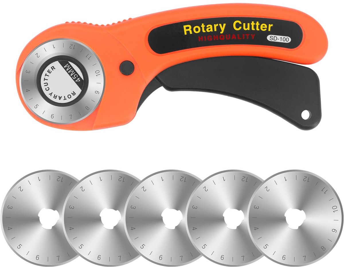Solidchoice - 45mm Rotary Cutter met 5 Extra Mesjes voor Stoffen