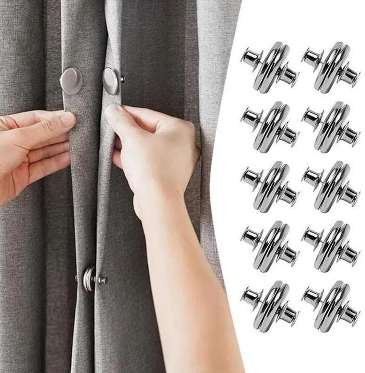 9-delige set magnetische gordijnbinders Geschikt voor huis en slaapkamer