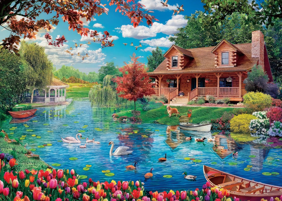 Solidchoice - 1000 Stukken Puzzel Lente Water 70 x 50 cm