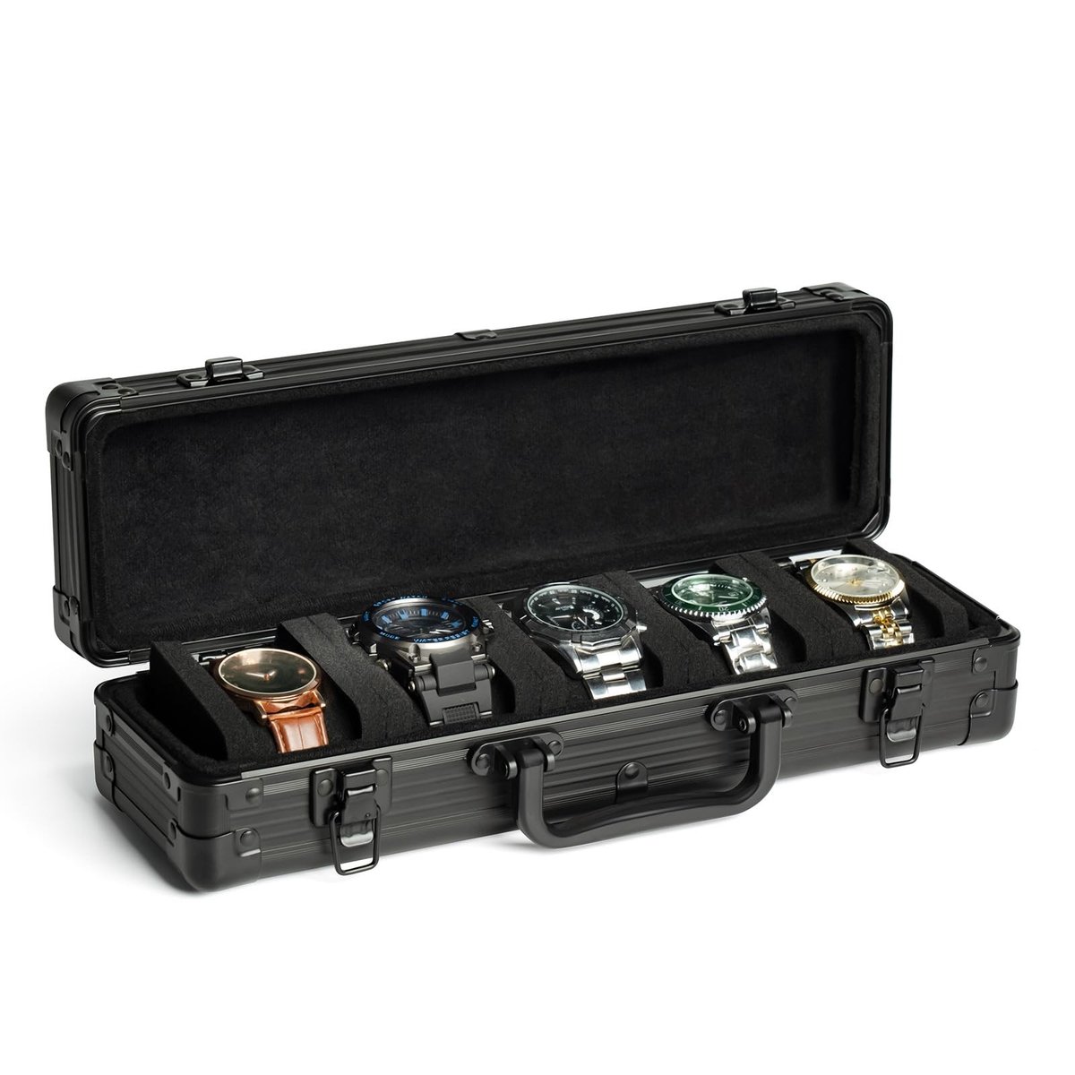 Solidchoice - Aluminium Horloge Organizer met 5 Slots