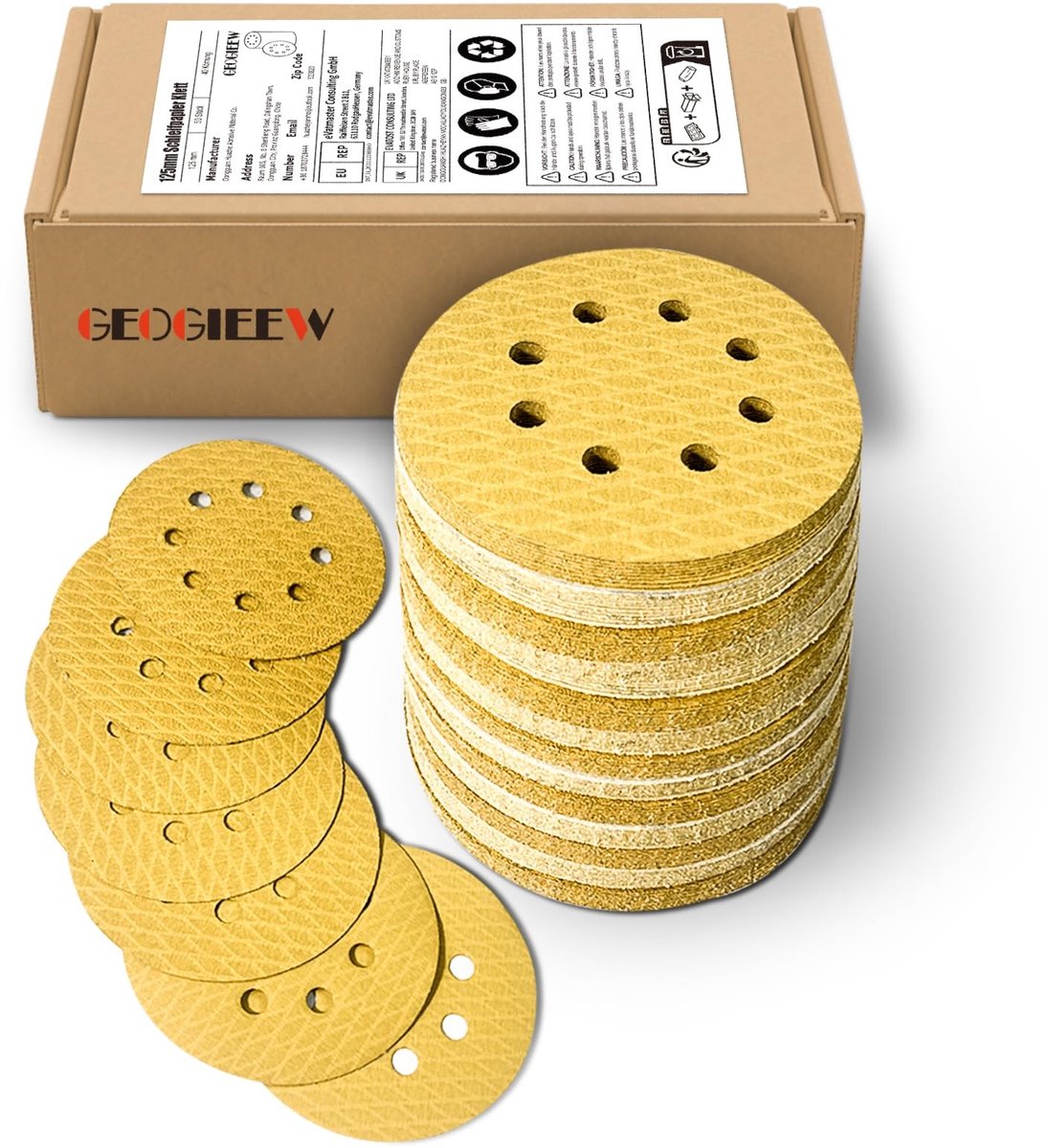 Solidchoice - Set van 80 Schuurdiscs 125 mm voor Eccentrische Schuurmachines