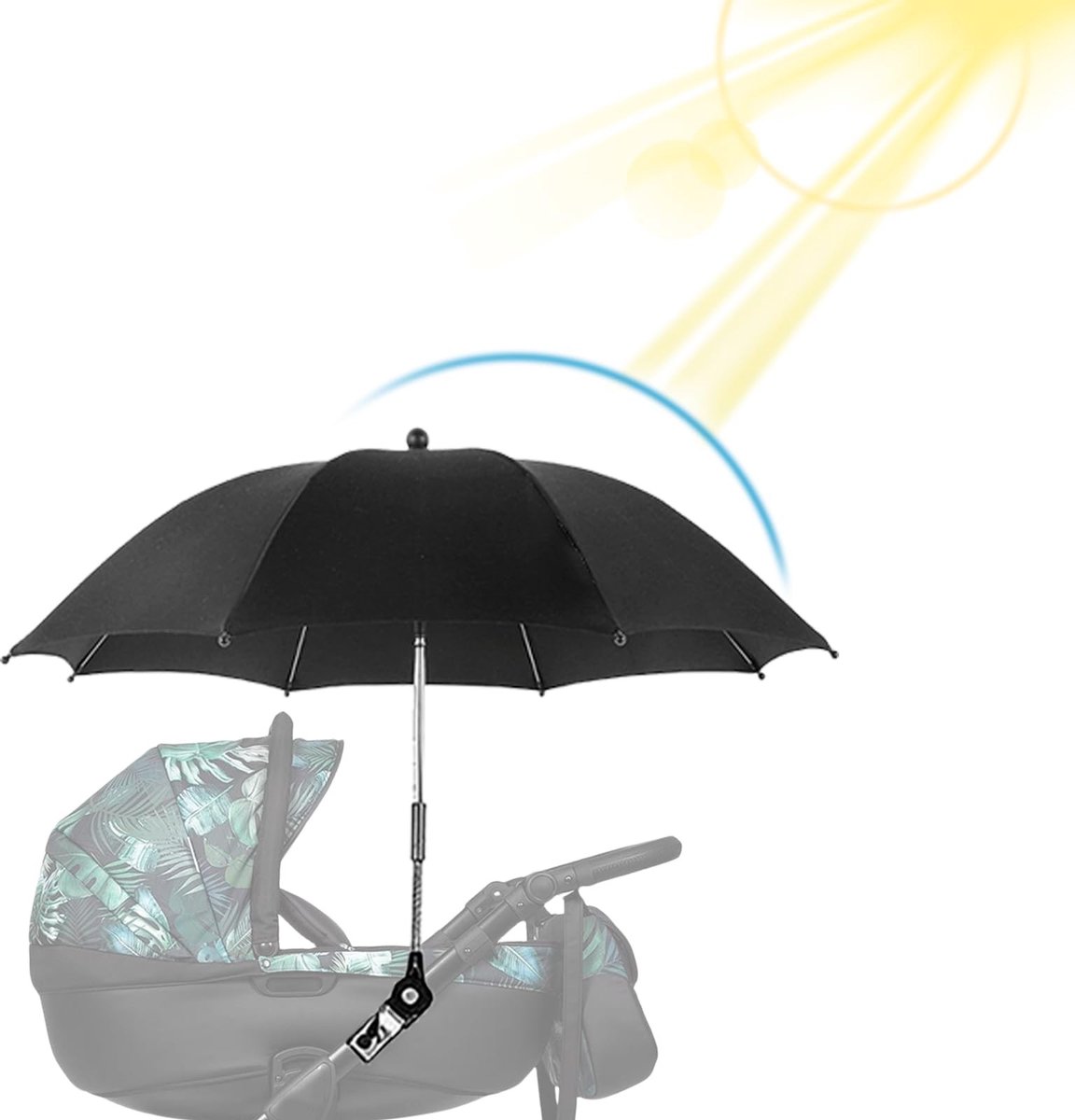 Solidchoice - Universele Parasol voor Kinderwagens, 84 cm, UV-bescherming