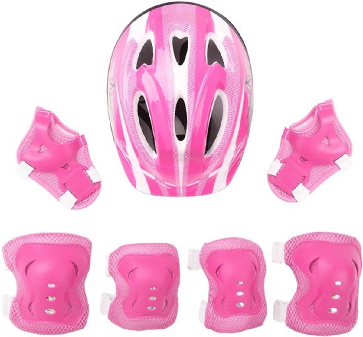 Kinder Beschermset Fietsen en Skaten - Helm, Knie-, Elleboog- en Polsbeschermers - Verstelbaar voor Jongens en Meisjes