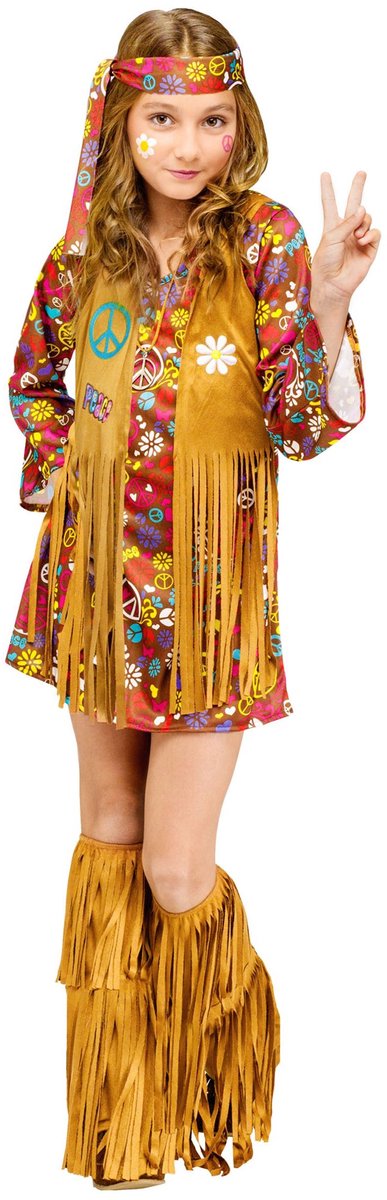 Hippie Meisje Kinderkostuum - Carnaval Fasching