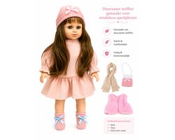 CUFAN - Luxe Babypop 40cm - Maakt Geluid - Zachte Stoffen & Vinyl Lichaamsdelen- Zacht Lange Haar - incl. Accessoires