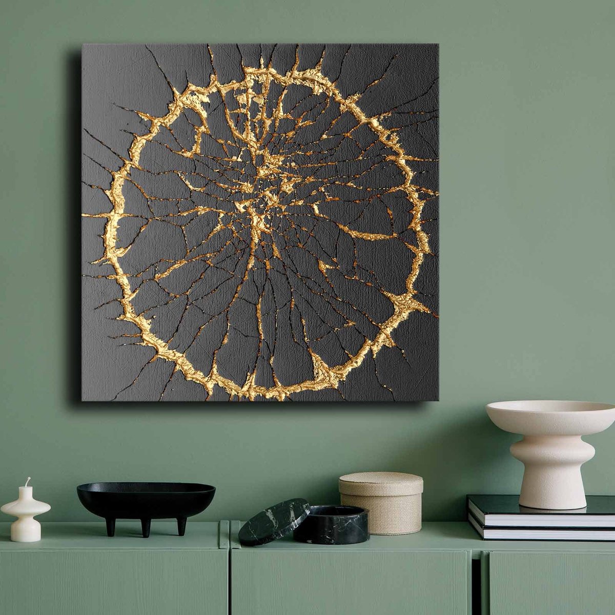Asir - Schilderij - Veelkleurig - 70 x 70 cm