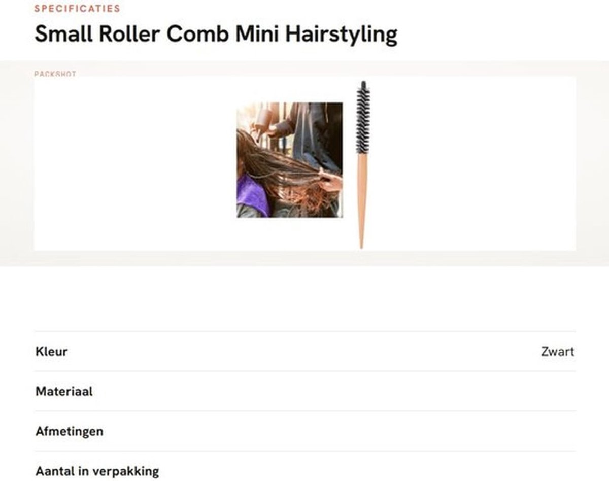 Small Roller Comb - Mini Hairstyling Borstel - Perfect voor kort haar - 20mm - Styling en curling - Geschikt voor dun haar - Ideaal voor...