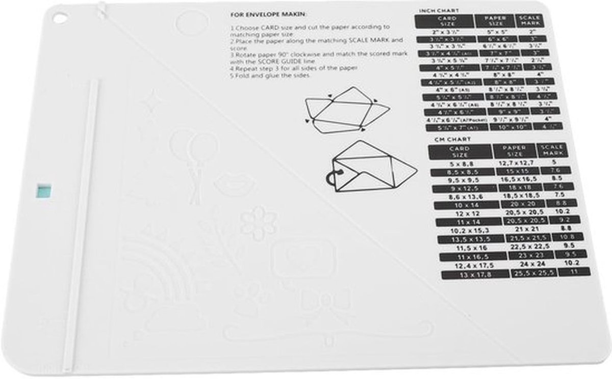 Scorebord Kunststof 21,8 x 16,5 cm - Multifunctioneel - Envelopmaker - Knutselgereedschap - Draagbaar - Compact formaat - Knutselbord