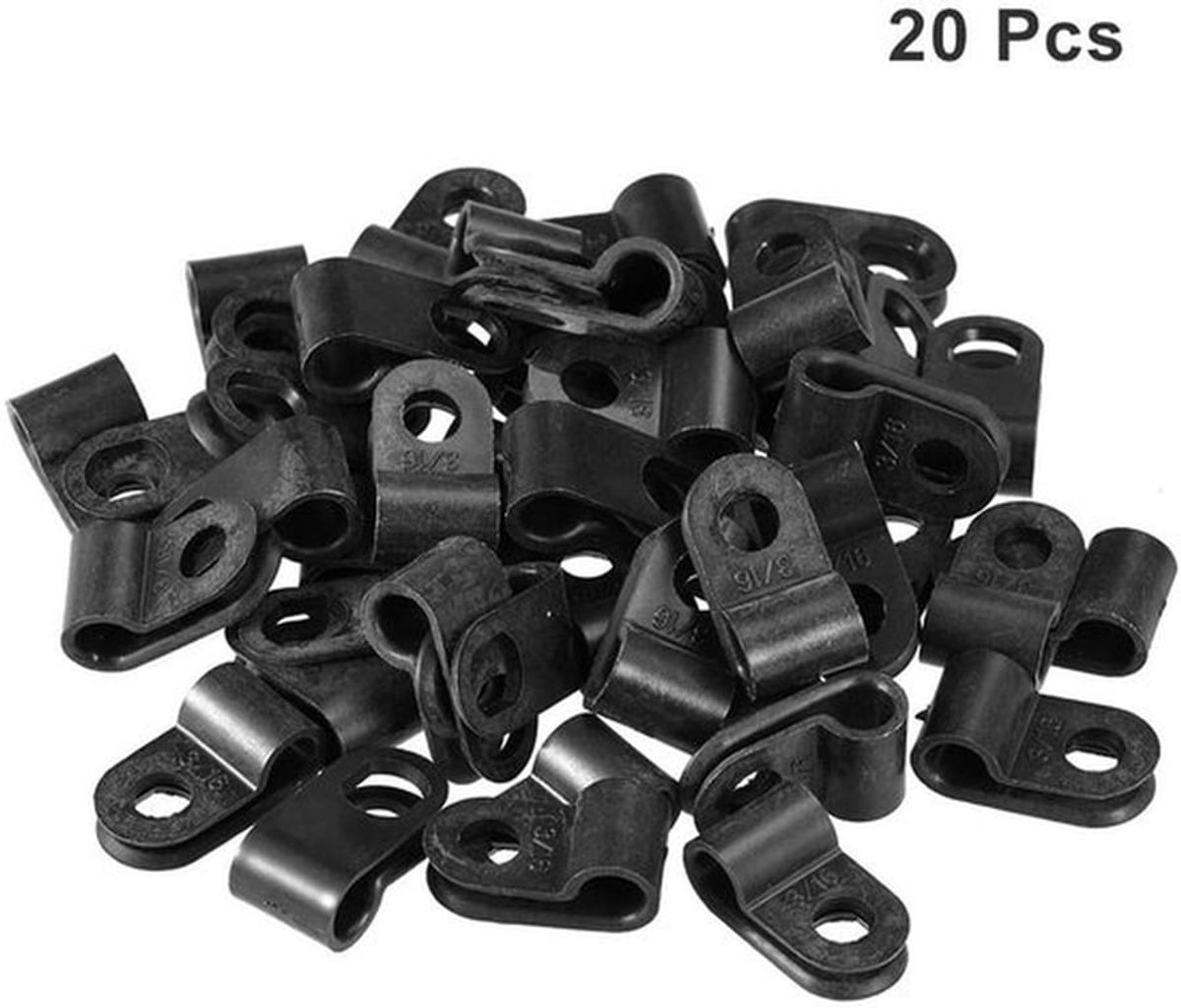 Kabelklem 20 stuks - Nylon R-type - Bevestigingsmiddel - Draadklemmen - Kabelbeheer - Voor kabels tot 4,8 mm - Draadklem