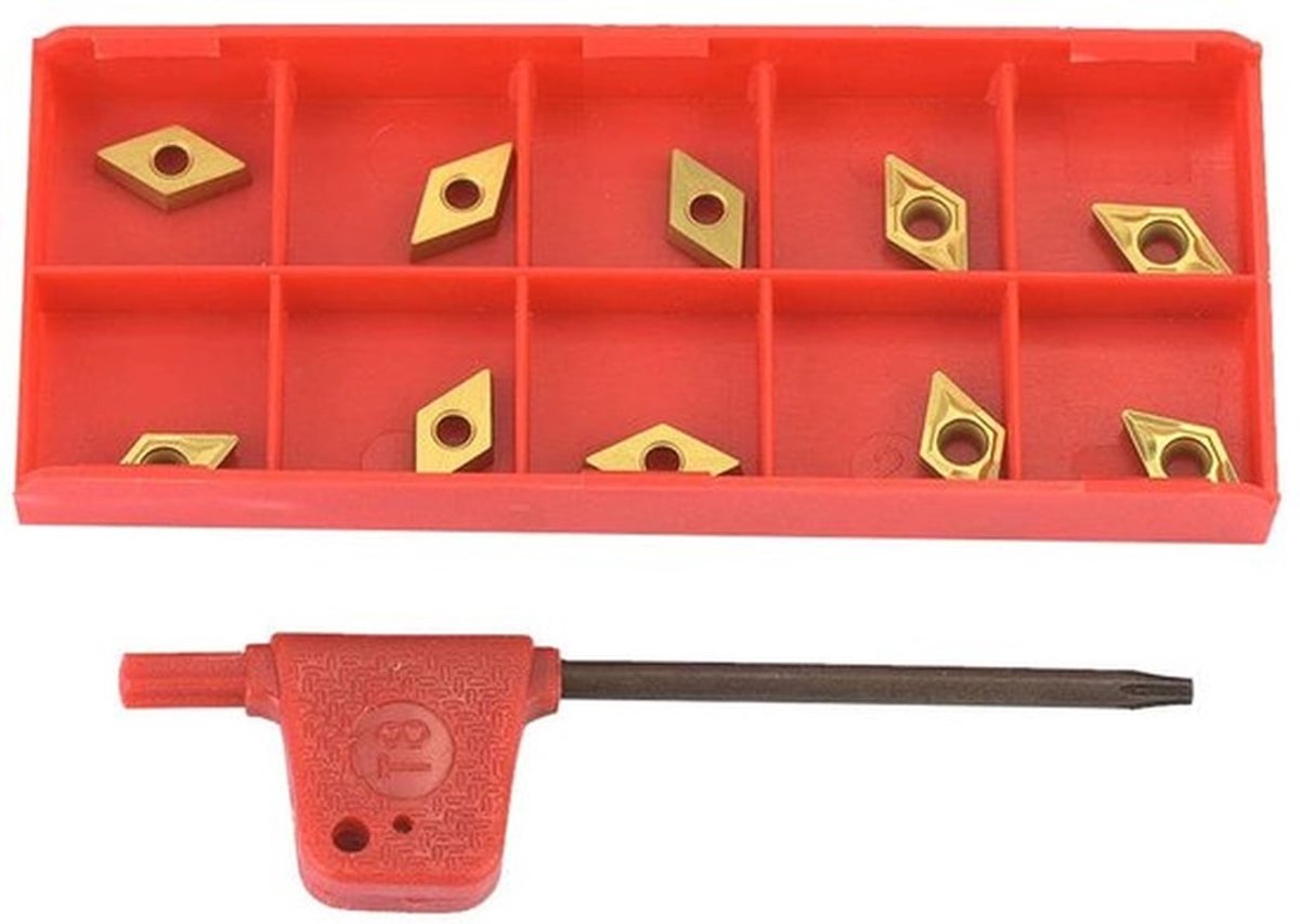 Carbide Insert - 10 Stuks - Hoge Hardheid - PVD Composietcoating - Draaigereedschap - Veilig en Duurzaam - Snijplaat